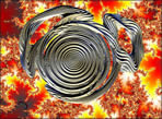 fractal compos&eacute; en 3D on fire